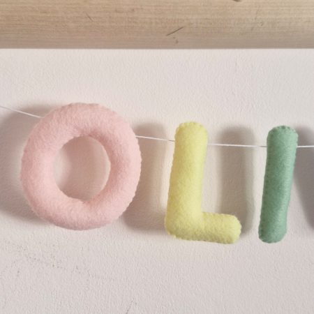 Personalised felt name garland handmade children's room decor