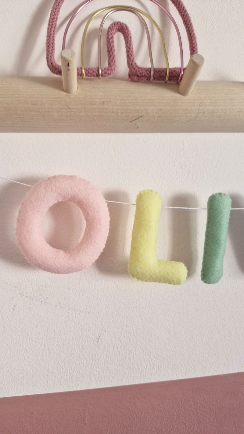 Personalised felt name garland handmade children's room decor