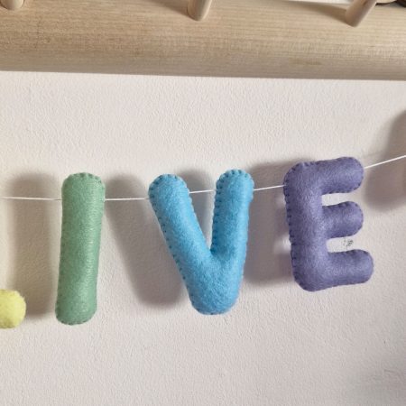 Personalised felt name garland handmade children's room decor