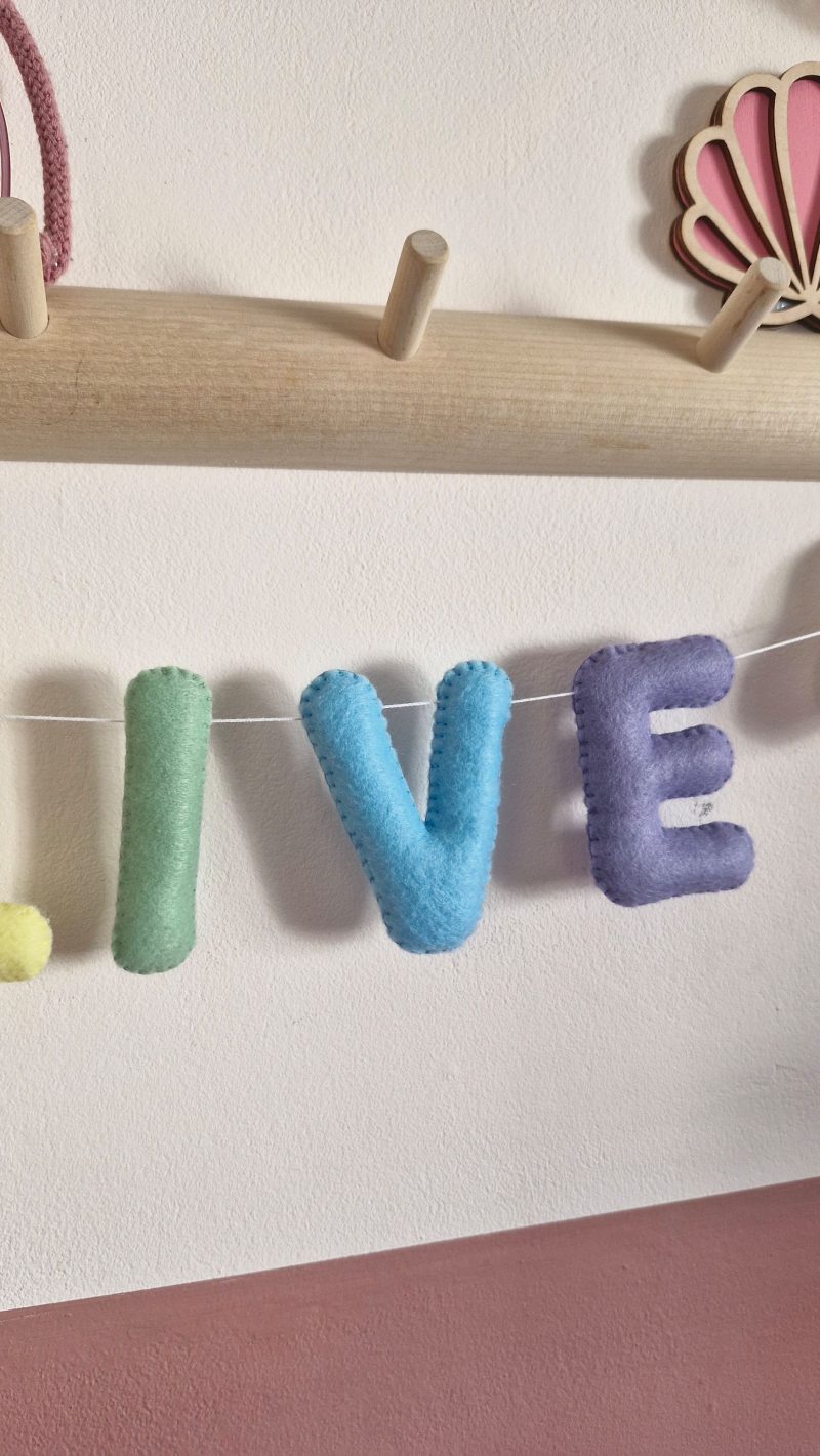 Personalised felt name garland handmade children's room decor