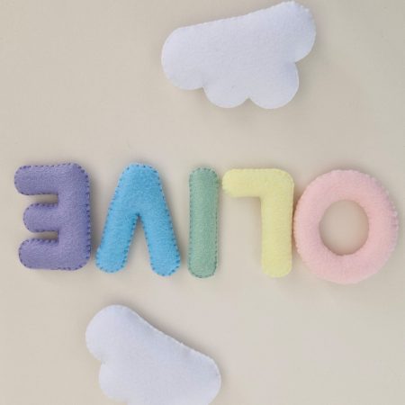 Personalised felt name garland handmade children's room decor