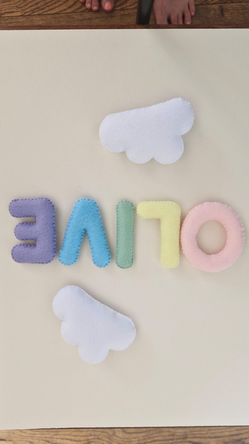 Personalised felt name garland handmade children's room decor