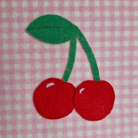 Felt cherries pennant handmade fruit nursery wall decor