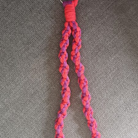 Red and Purple Stretchy Twist Knot Macrame Keyring Wristlet