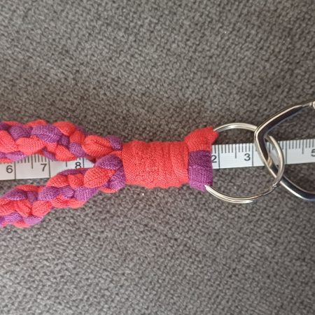 Red and Purple Stretchy Twist Knot Macrame Keyring Wristlet