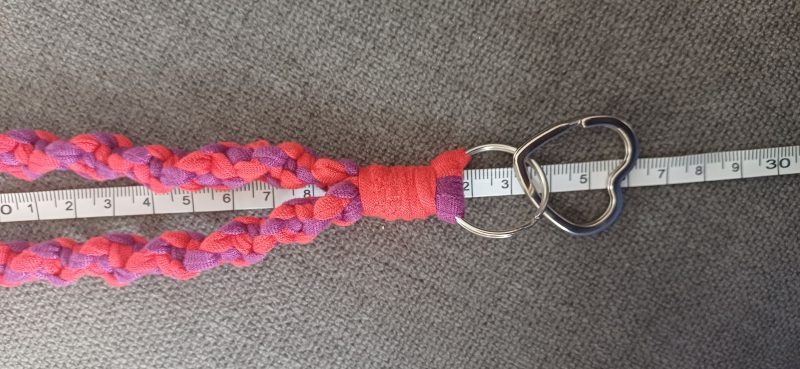 Red and Purple Stretchy Twist Knot Macrame Keyring Wristlet
