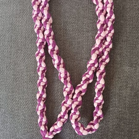 Burgandy and Pink Stretchy Twist Knot Macrame Lanyard Keyring