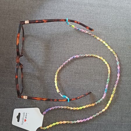 2 In 1 Face Mask Lanyard & Glasses Holder - Bright Multicoloured