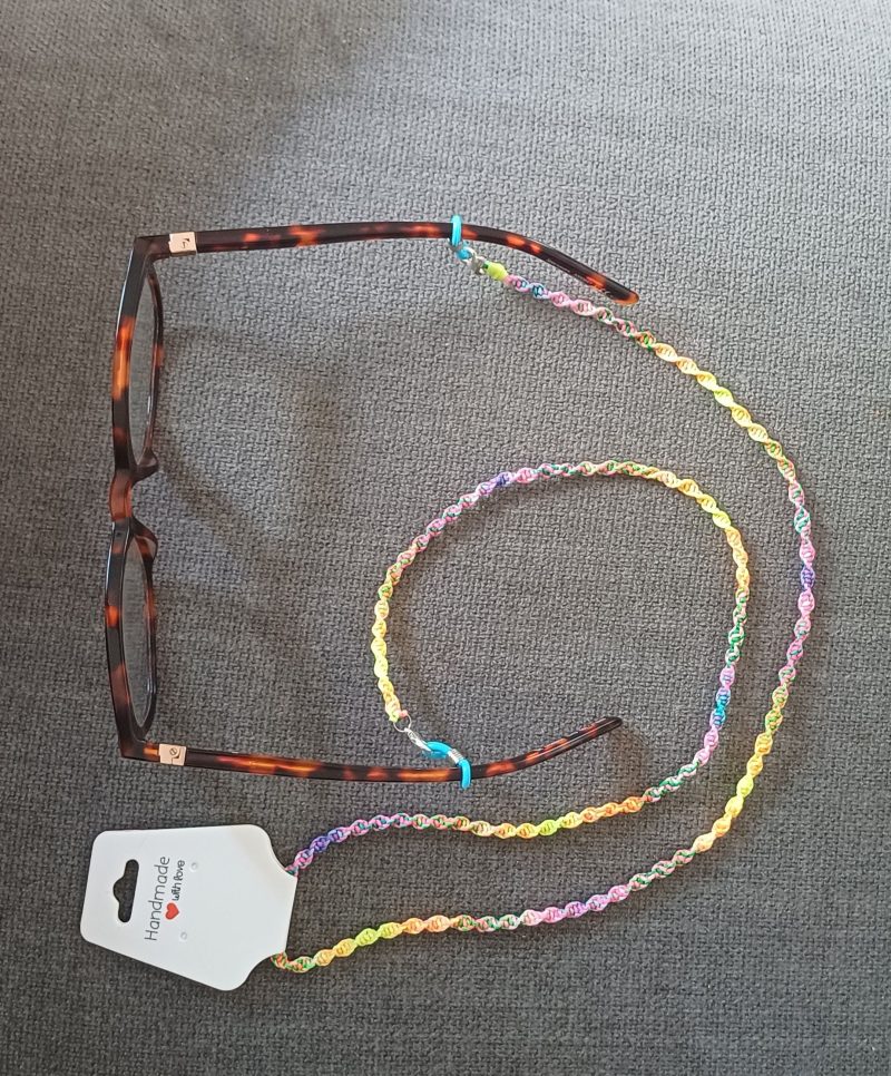 2 In 1 Face Mask Lanyard & Glasses Holder - Bright Multicoloured
