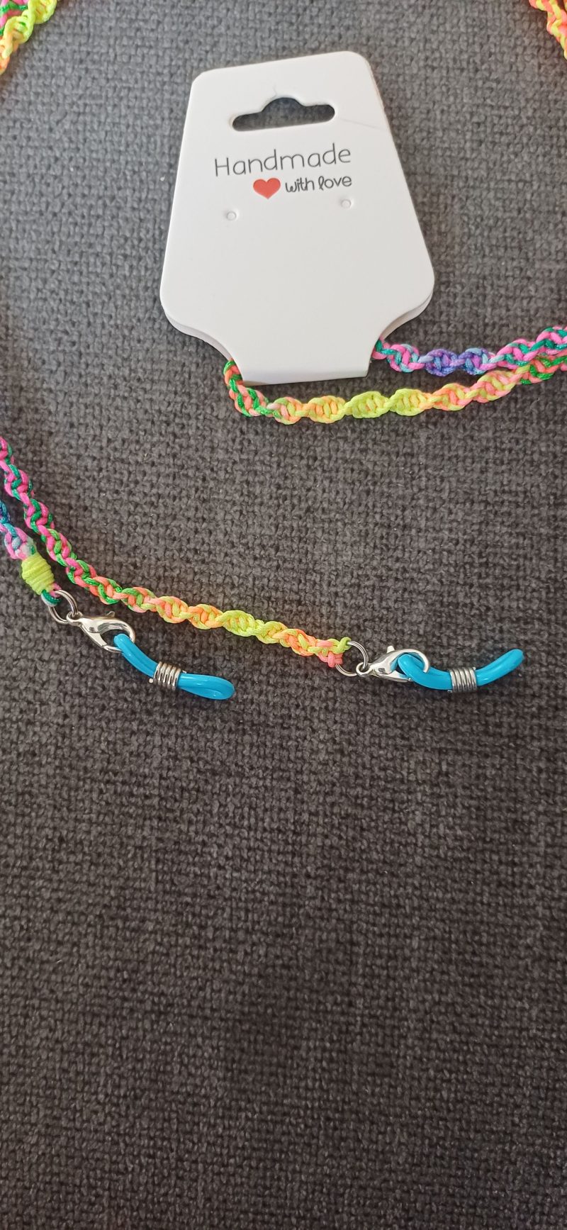 2 In 1 Face Mask Lanyard & Glasses Holder - Bright Multicoloured