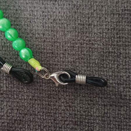 2 In 1 Face Mask Lanyard & Glasses Holder – Green Beads