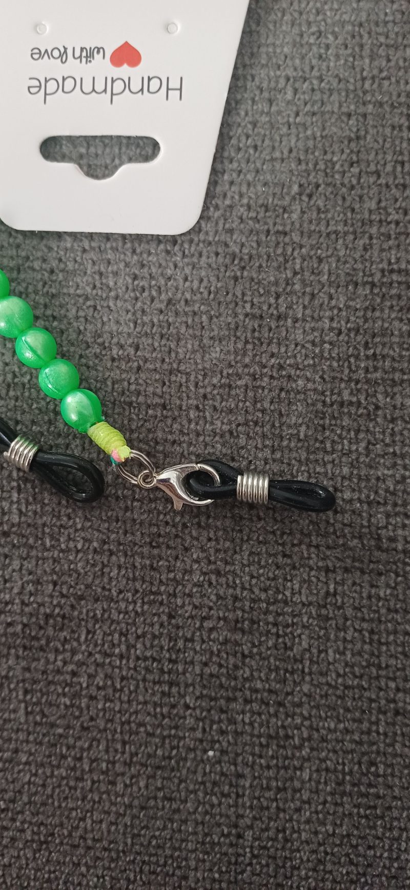 2 In 1 Face Mask Lanyard & Glasses Holder – Green Beads