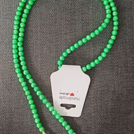 2 In 1 Face Mask Lanyard & Glasses Holder – Green Beads