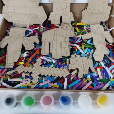 Paint your own Minecraft Craft kit, Birthday Painting Kit, Holiday Activity (Copy)
