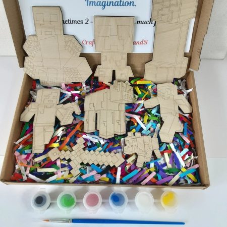 Paint your own Minecraft Craft kit, Birthday Painting Kit, Holiday Activity (Copy)