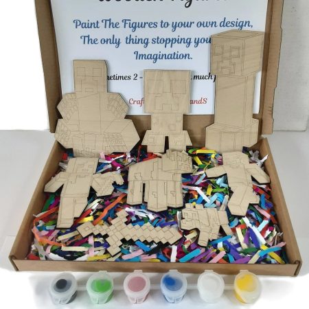 Paint your own Minecraft Craft kit, Birthday Painting Kit, Holiday Activity (Copy)
