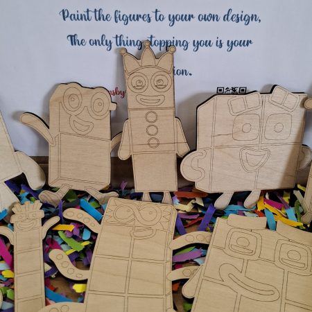 Paint your own Numberblocks Craft kit, Birthday Painting Kit, Holiday Activity