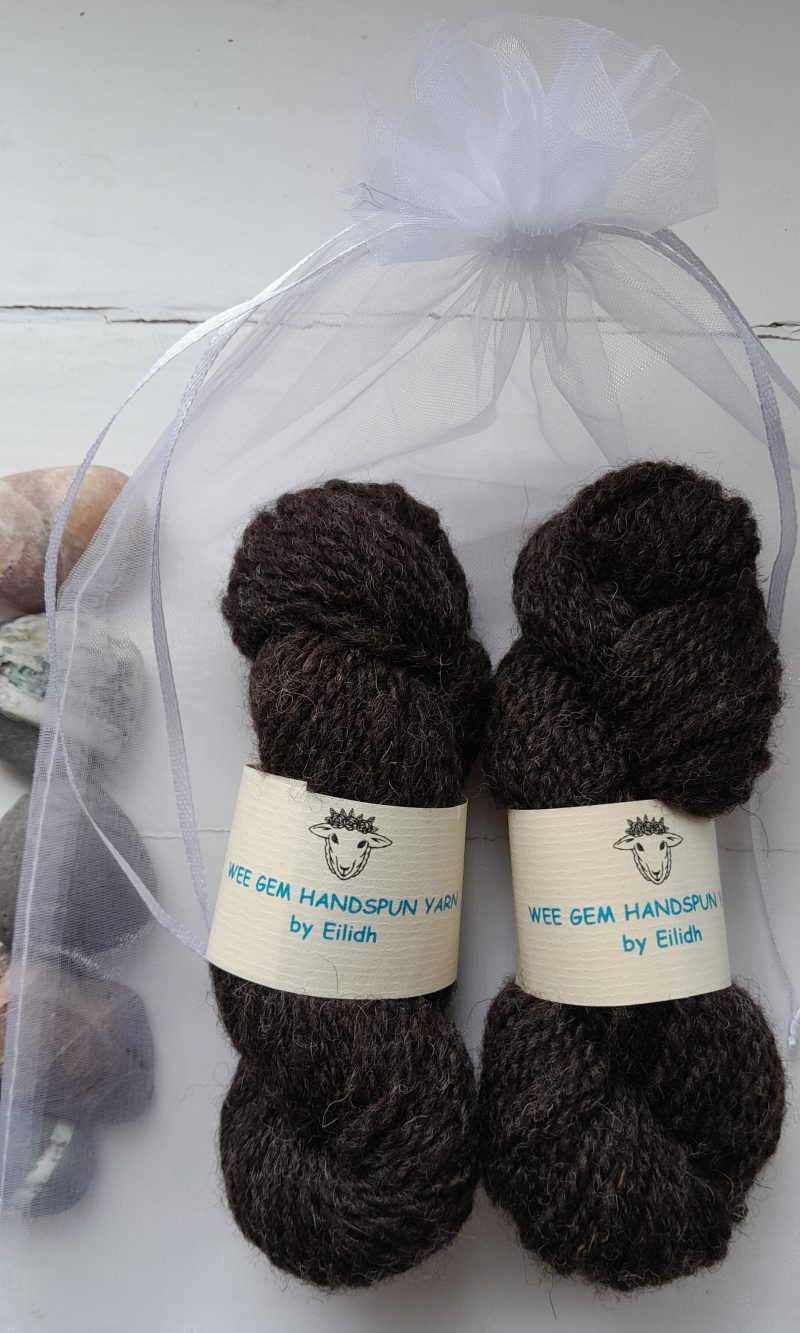 Hand Spun Yarn - Shetland Wool - Black
