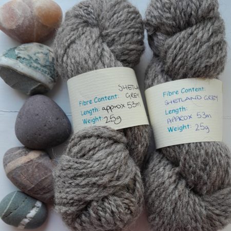 Hand Spun Yarn - Shetland Wool - Grey