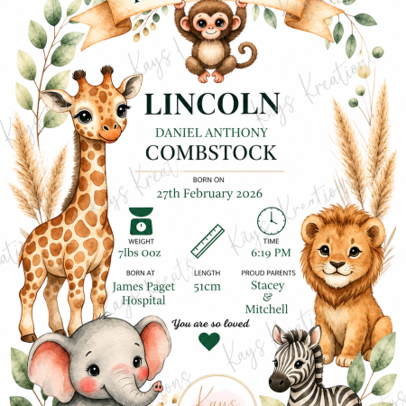 Welcome to the World – Personalised Birth Print Gift