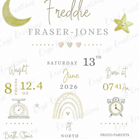 Welcome to the World – Personalised Birth Print Gift