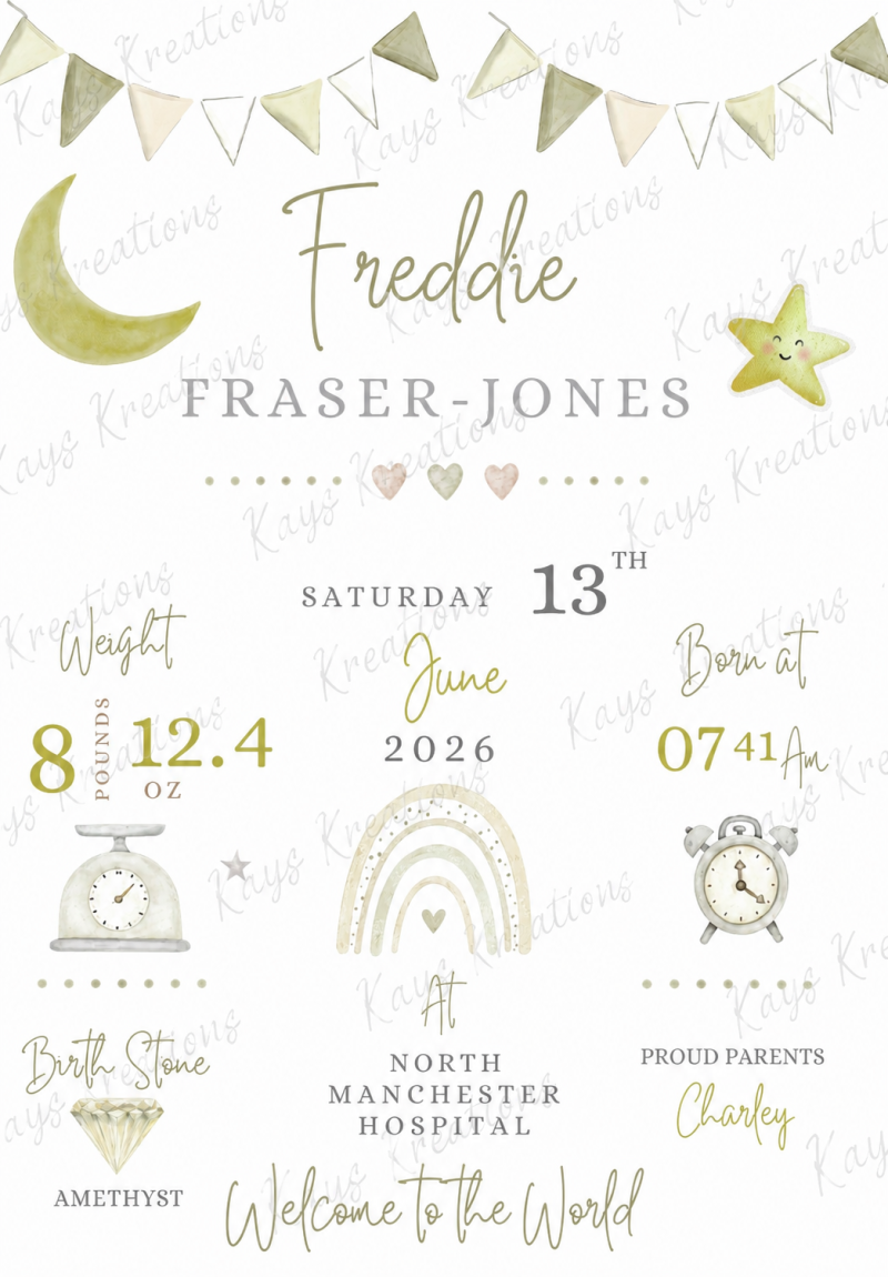 Welcome to the World – Personalised Birth Print Gift