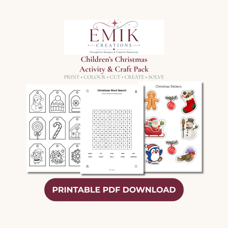 Children’s Christmas Activity & Craft Pack – Printable PDF