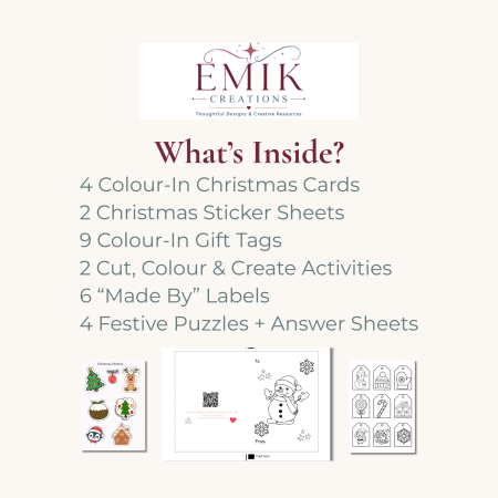 Children’s Christmas Activity & Craft Pack – Printable PDF