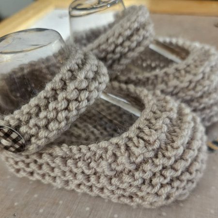 Hand knitted baby shoes 0-3 months