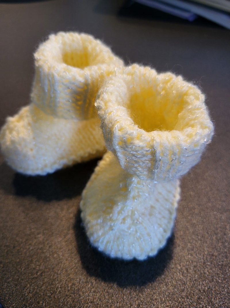 Hand knitted baby shoes 0-3 months
