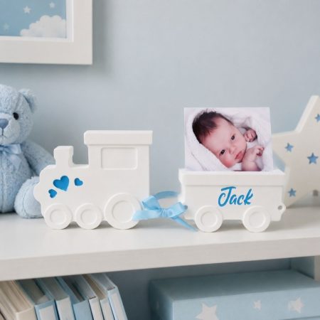 Handmade Personalised Train Photo Holder Decoation, New Baby Gift, Train Nursery Decor 🚂