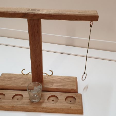 Hand made Ring Toss Game complete with shot glass