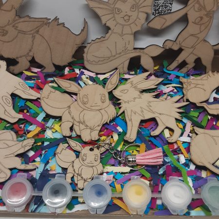Eevee Evolutions Wooden Paintable Figures - Pokemon Characters - Paint your Own
