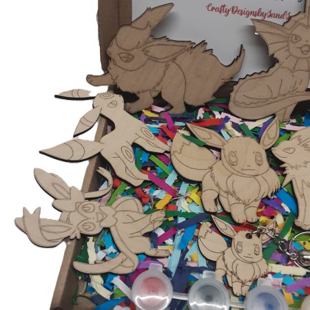 Eevee Evolutions Wooden Paintable Figures - Pokemon Characters - Paint your Own
