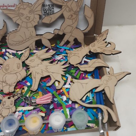 Eevee Evolutions Wooden Paintable Figures - Pokemon Characters - Paint your Own
