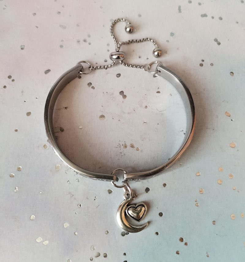 Handmade Floral Spoon Handle Bracelet with Custom Charm Options