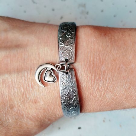 Handmade Floral Spoon Handle Bracelet with Custom Charm Options