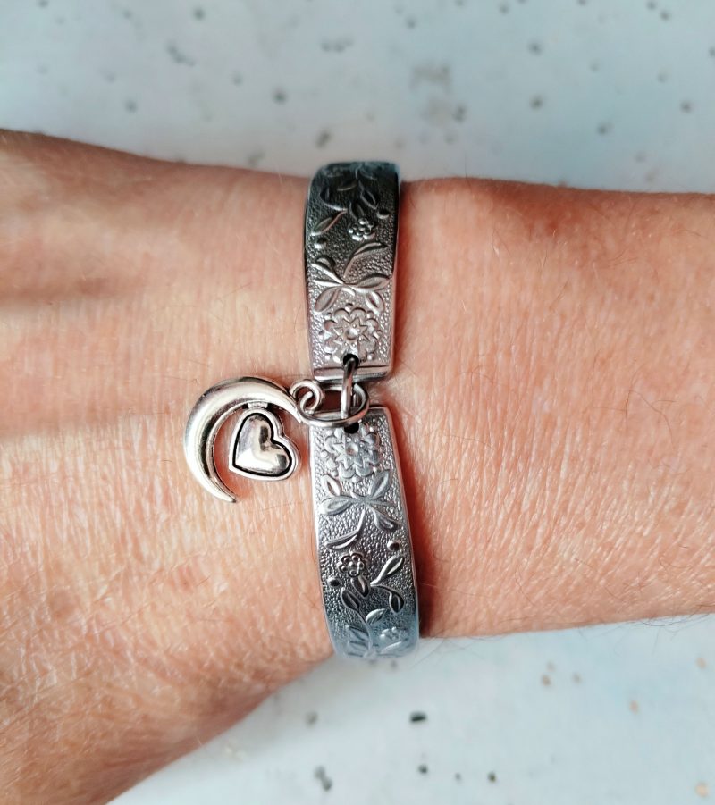 Handmade Floral Spoon Handle Bracelet with Custom Charm Options