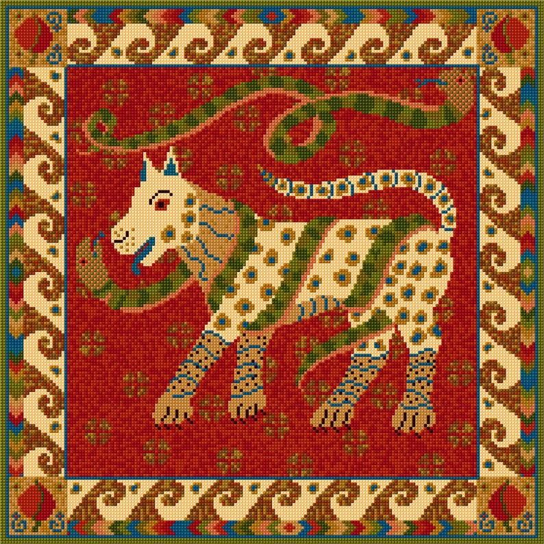 Red Dog and Snake Velvet Cushion Tapestry, Bohemian Style