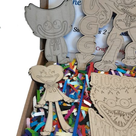 Huggy Wuggy Wooden Paintable Figures - Childs Painting Kit - Activity Crafts