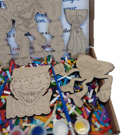 Huggy Wuggy Wooden Paintable Figures - Childs Painting Kit - Activity Crafts