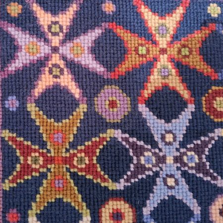 Blue Maltese Cross Tapestry Kit To Sew in Easy Counted Cross-stitch, Needlepoint Cushion Kit