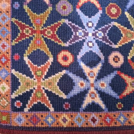 Blue Maltese Cross Tapestry Kit To Sew in Easy Counted Cross-stitch, Needlepoint Cushion Kit