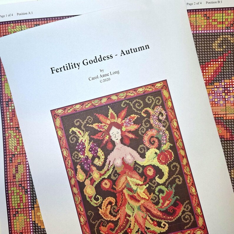 Autumn Goddess Tapestry Kit To Sew Yourself In Easy Counted Cross-stitch