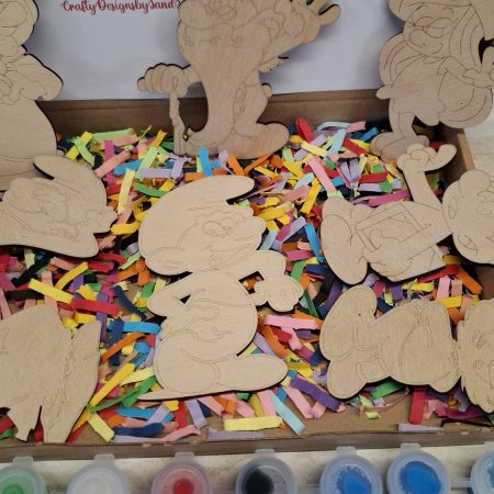 Paint your own Smurf's Craft kit - Holiday Painting Kit - Wooden Figures
