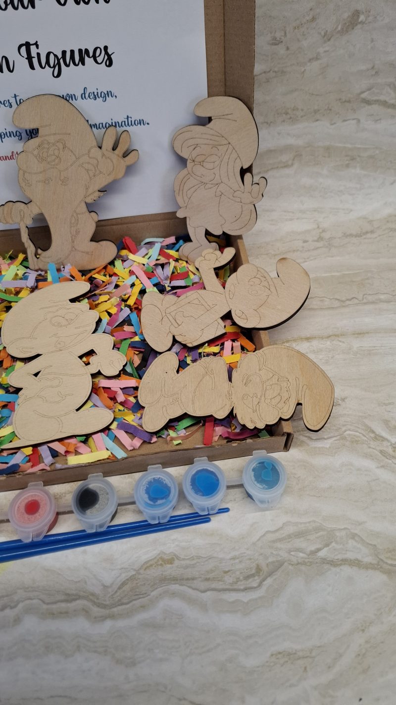 Paint your own Smurf's Craft kit - Holiday Painting Kit - Wooden Figures