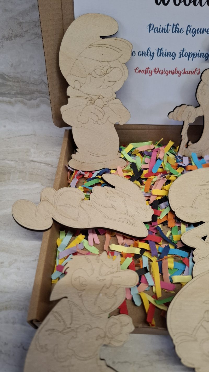 Paint your own Smurf's Craft kit - Holiday Painting Kit - Wooden Figures