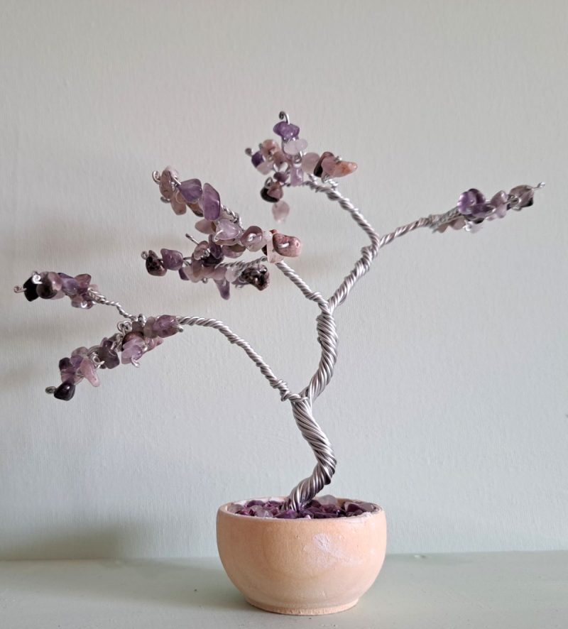 Amethyst Wire Tree, Handmade Gemstone tree topper