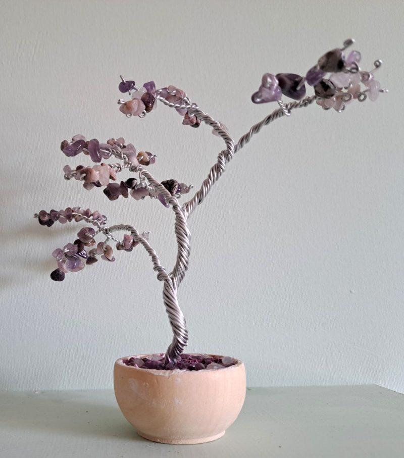 Amethyst Wire Tree, Handmade Gemstone tree topper
