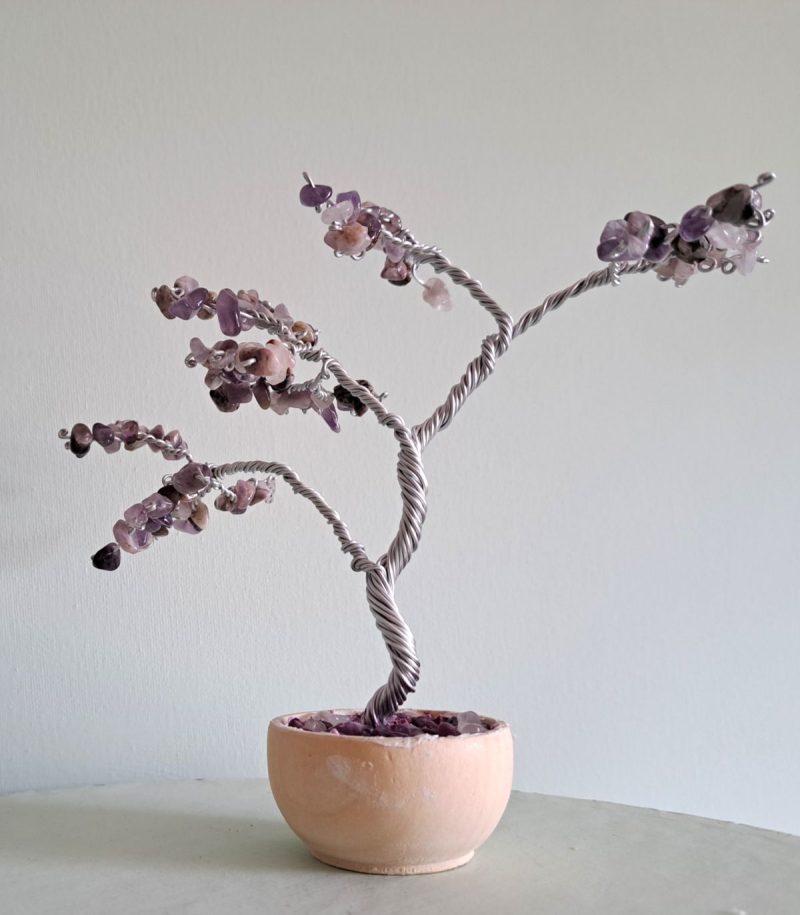Amethyst Wire Tree, Handmade Gemstone tree topper